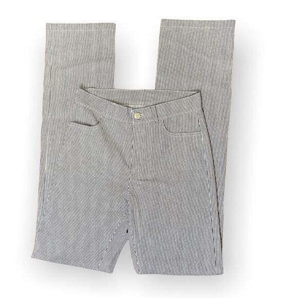 VINTAGE High Waisted Pinstripes Straight Leg Pants - Picture 1 of 9